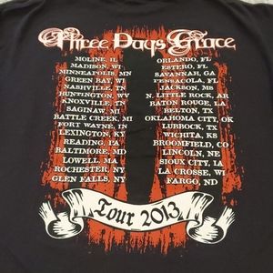 Three days grace concert tee 2013
